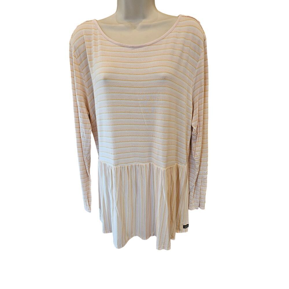 Matilda Jane orange sherbet striped babydoll tunic long sleeve peasant XL Casual